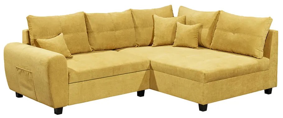 Coltar extensibil Magical, 3 locuri, material textil, galben mustar