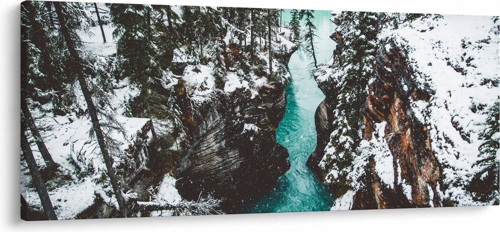 Tablou - râul de munte iarna (120x50 cm)