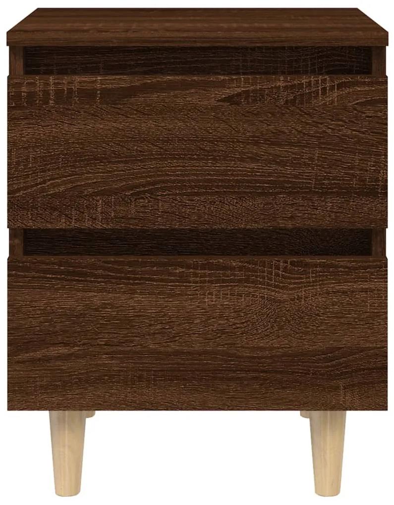 Noptiera cu picioare din lemn masiv, stejar maro, 40x35x50cm 1, Stejar brun