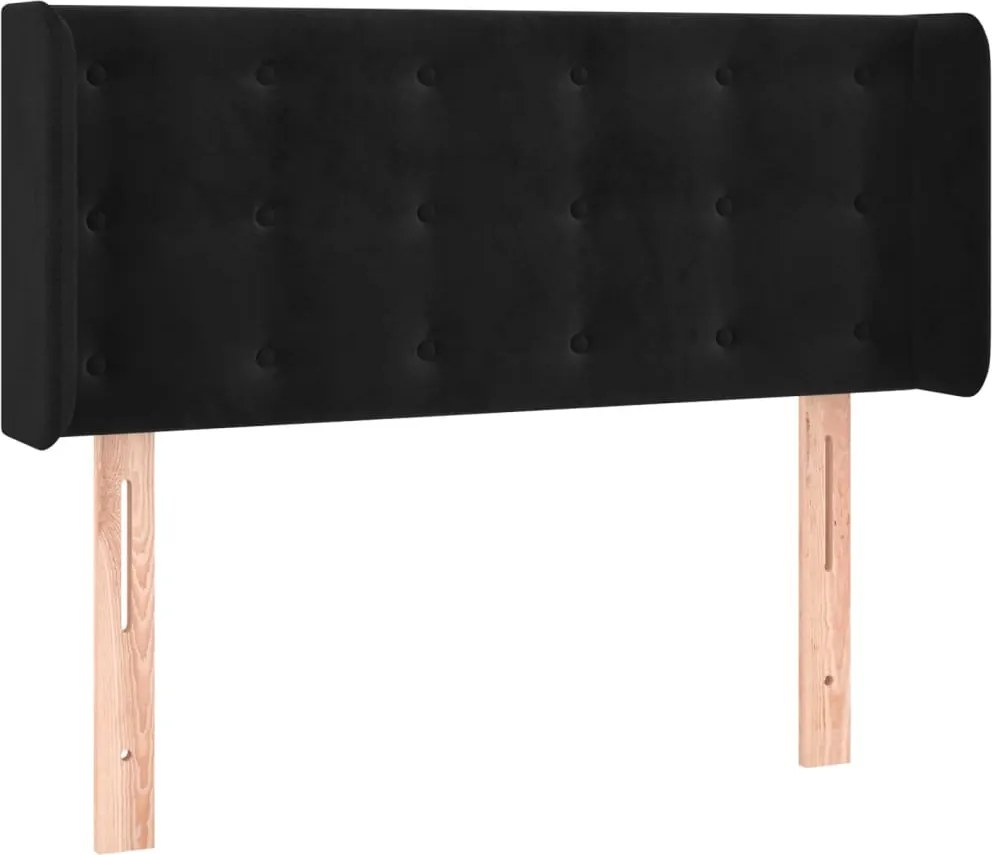 vidaXL Tăblie de pat cu aripioare negru 103x16x78/88 cm catifea