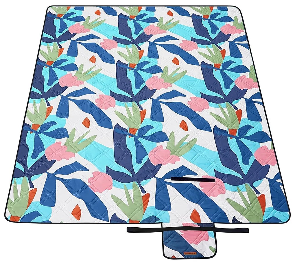Pătură de picnic 300 x 200 cm, pliabil, ferigă colorată