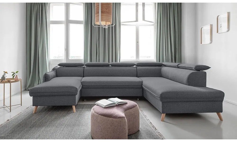 Colțar gri închis extensibil (cu colț pe partea dreaptă) Sweet Harmony – Miuform