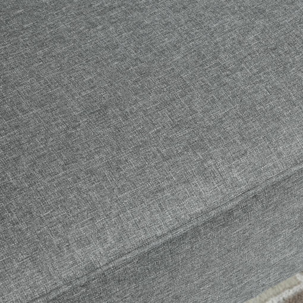 HOMCOM Canapea Modernă cu 2 Locuri din Material Textil Fără Brațe, Structura și Picioare din Lemn, 117x56,5x77 cm, Gri | Aosom Romania