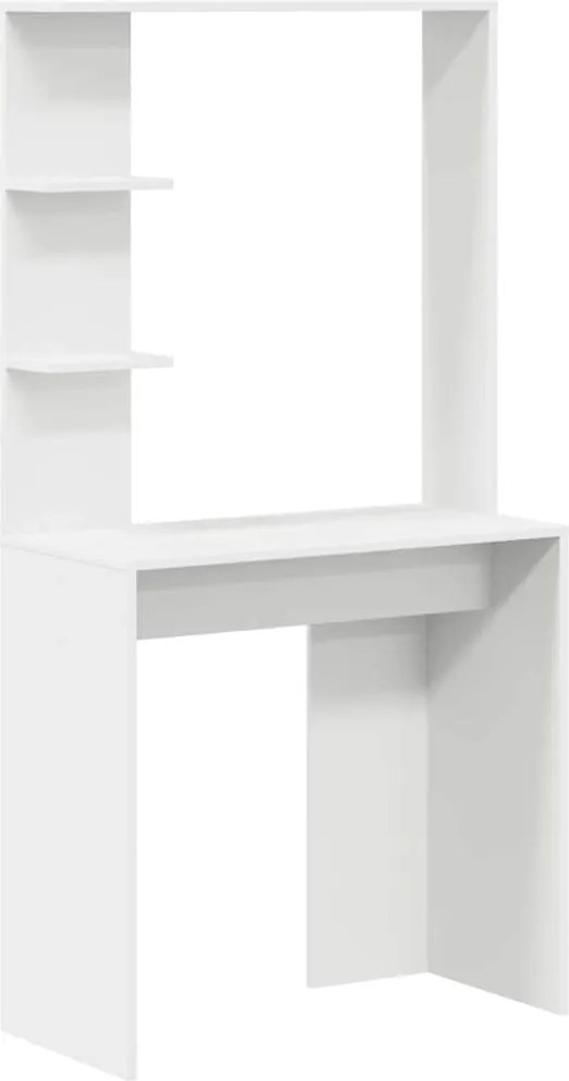 vidaXL Birou cu raft Alb 78,5 x 37 x 154,5 cm Lemn compozit