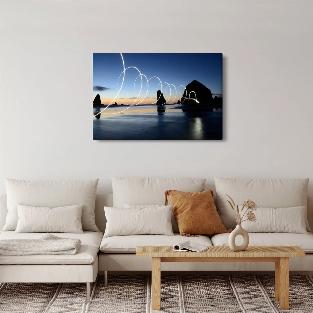 Tabloul - plaja în apus de soare (90x60 cm)
