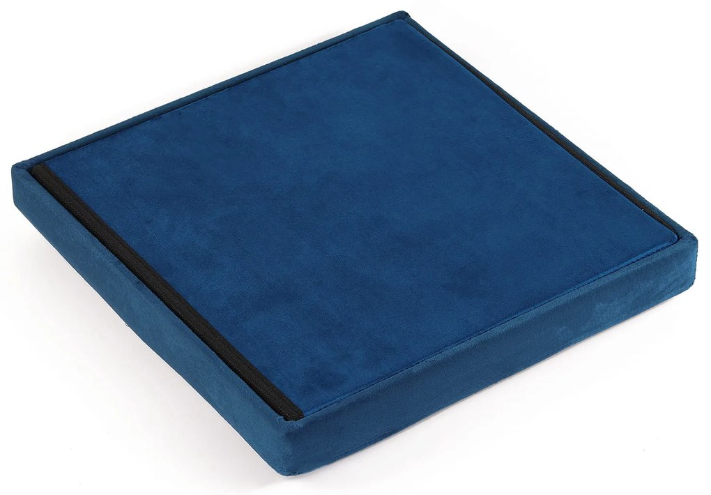 Taburet pliabil albastru ZAREX VELVET L