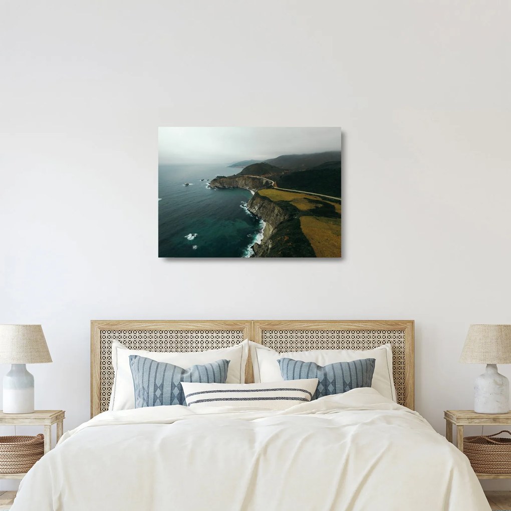 Tablou pe sticlă - Stânci în ocean (70x50 cm)