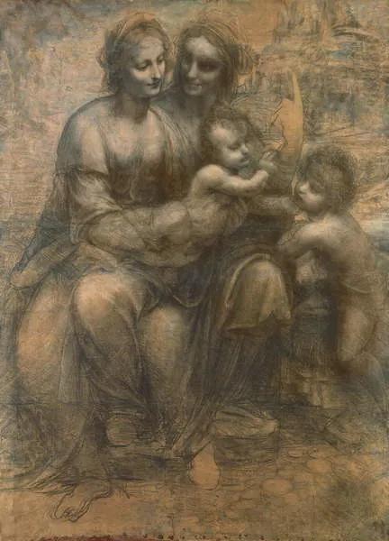 Leonardo da Vinci - Reproducere The Virgin and Child with Saint Anne, and the Infant Saint John the Baptist, (30 x 40 cm)