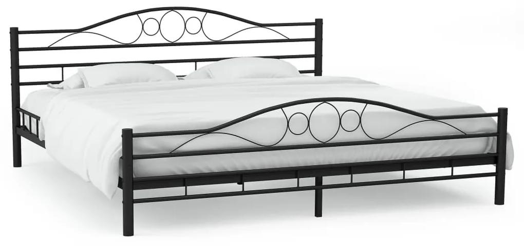 246739 vidaXL Cadru de pat metalic, bază șipci, 160 x 200 cm, design curbat