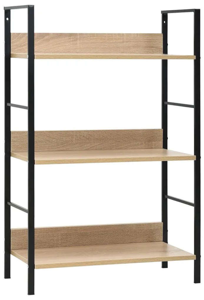 vidaXL Etajeră cărți 3 rafturi, stejar, 60x27,6x90,5 cm lemn prelucrat