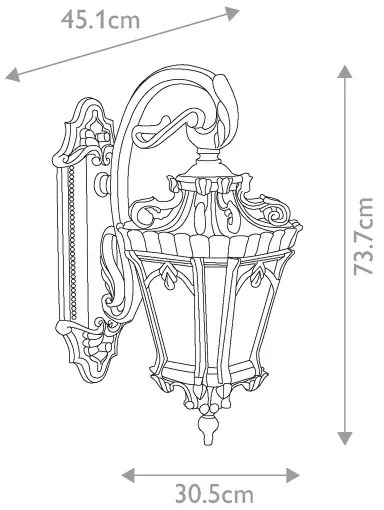 Aplică de exterior Kichler KL-TOURNAI2-XL TOURNAI 3xE14/60W/230V IP44
