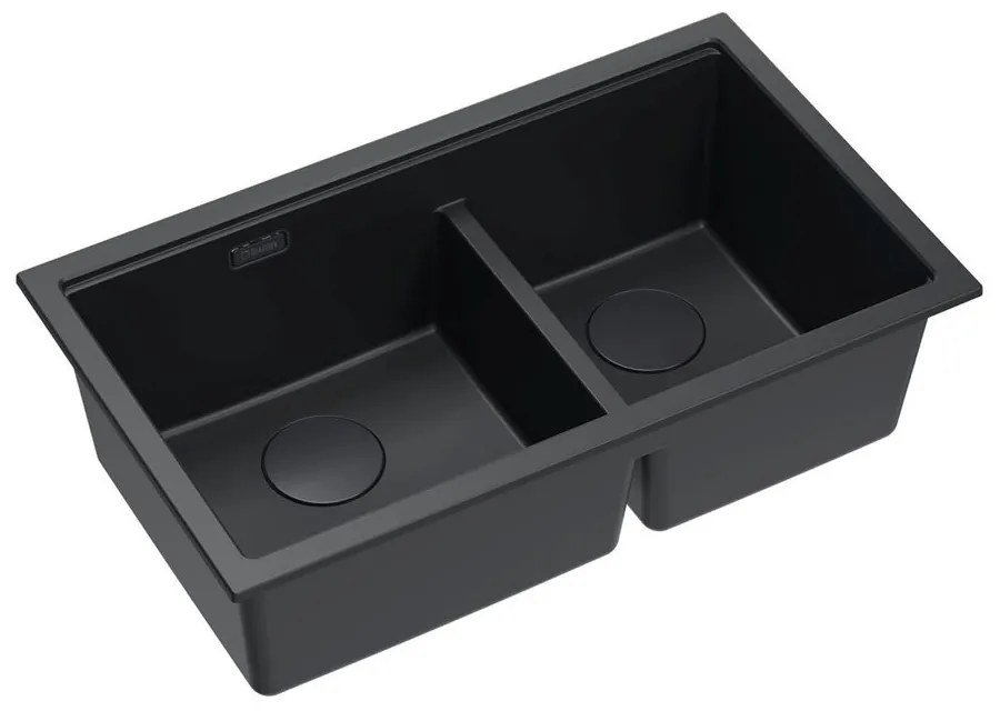Chiuveta compozit sub blat Quadron Logan 120 negru pure carbon 76x45 cm