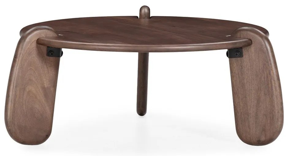 Măsuță de cafea maro închis rotundă din lemn de mango ø 80 cm Tamira – MOME