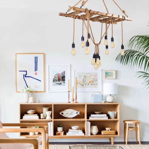 Candelabru suspendat pe cablu EREBOS 12xE27/40W/230V, maro