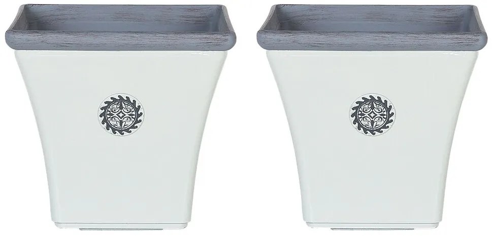 Set 2 buc Ghiveci de flori 31 cm Elat (alb). 1075026
