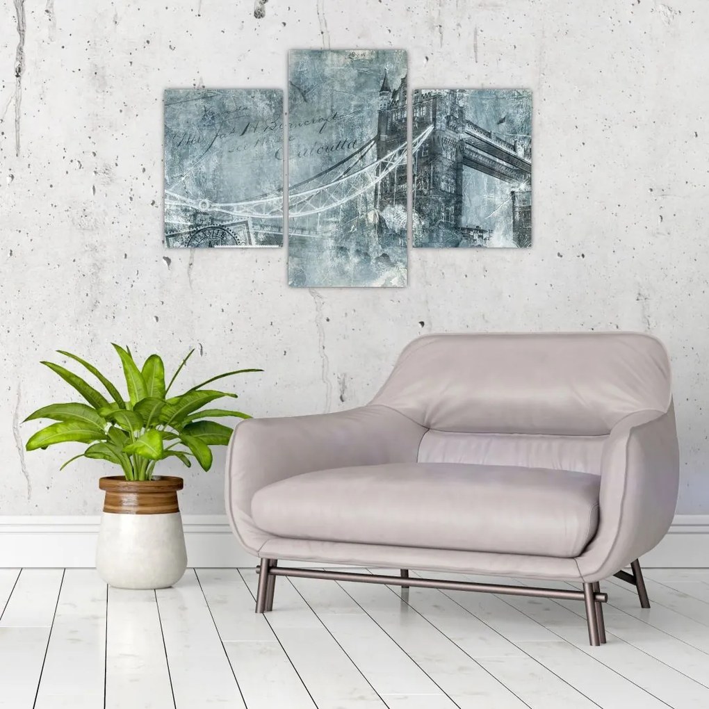 Tablou - Tower Bridge în tonuri reci (90x60 cm)