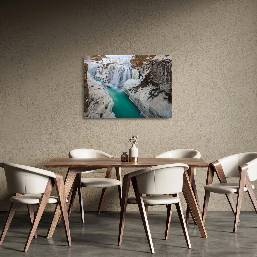Tablou pe sticlă - Natura islandeză (70x50 cm)