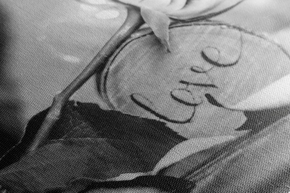 Tablou mărturisire romantică în design alb-negru Love