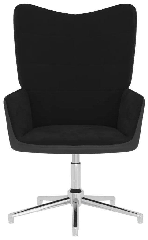 327859 vidaXL Scaun de relaxare, negru, catifea și PVC