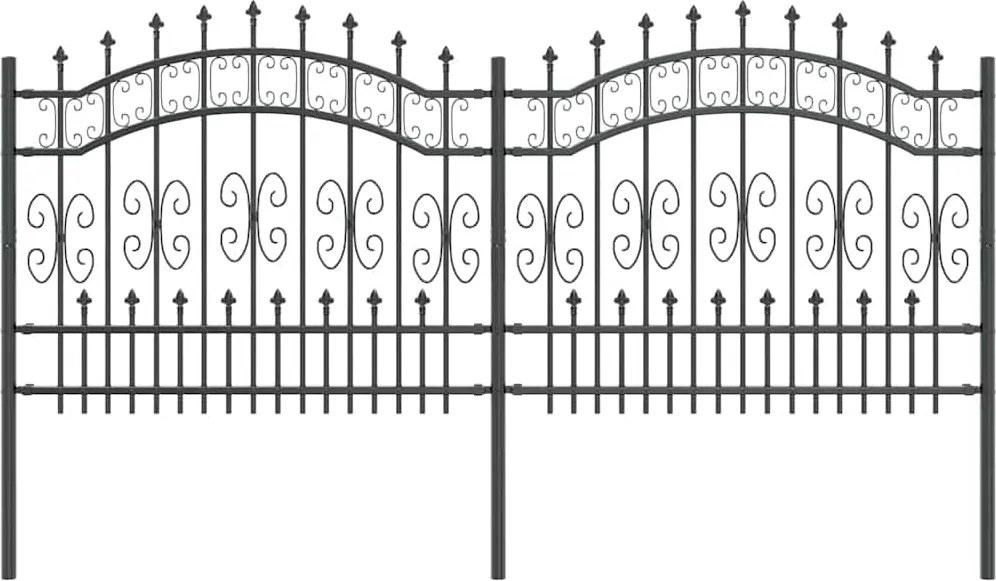 vidaXL Gard de Grădină Gri 240 x 140 cm Oțel vopsit în pulbere