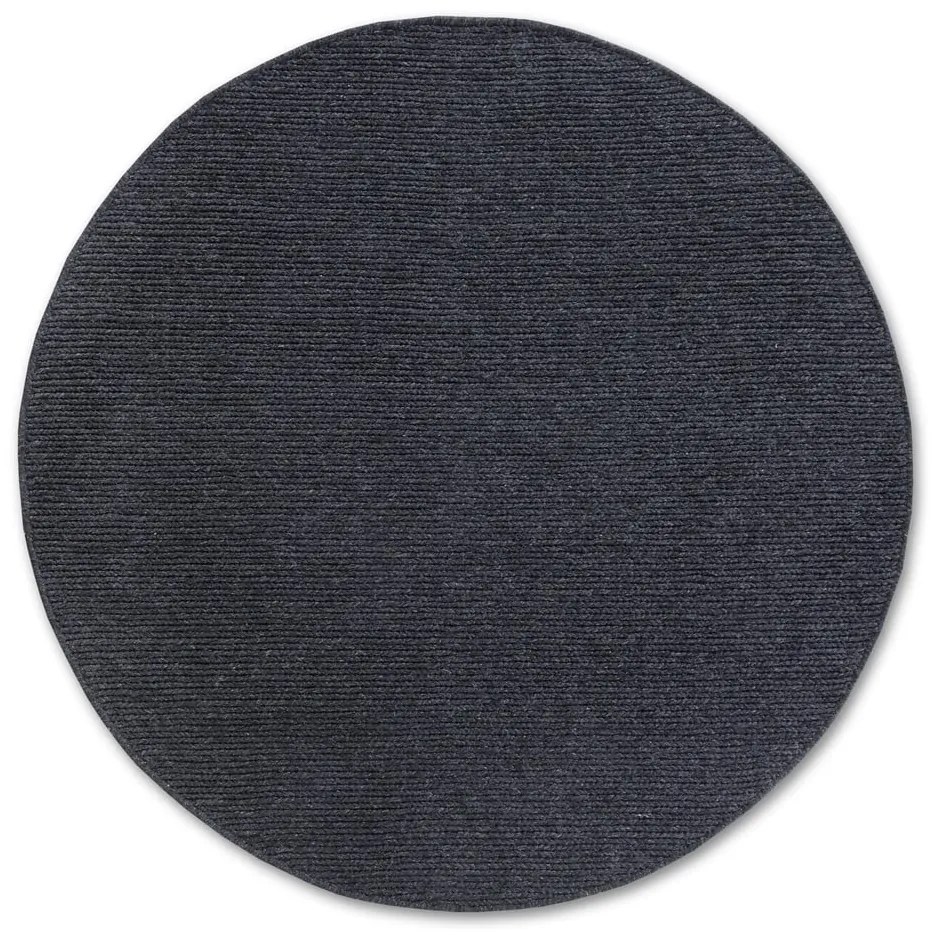 Covor gri închis țesut manual rotund din lână ø 160 cm Francois – Villeroy&Boch