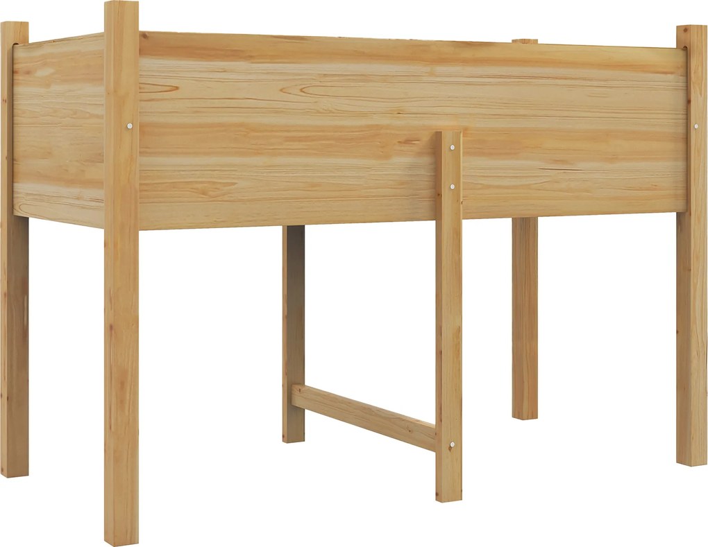 Outsunny Pat de Gradina Inaltat din Lemn 115x55x80cm cu Orificii de Scurgere pentru Legume Flori | Aosom Romania