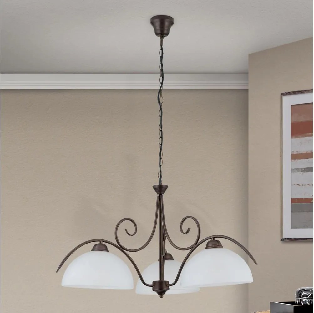 Orion - Lustru suspendat pe lanț RULA 3xE27/40W/230V Ø 70 cm alb/bronz