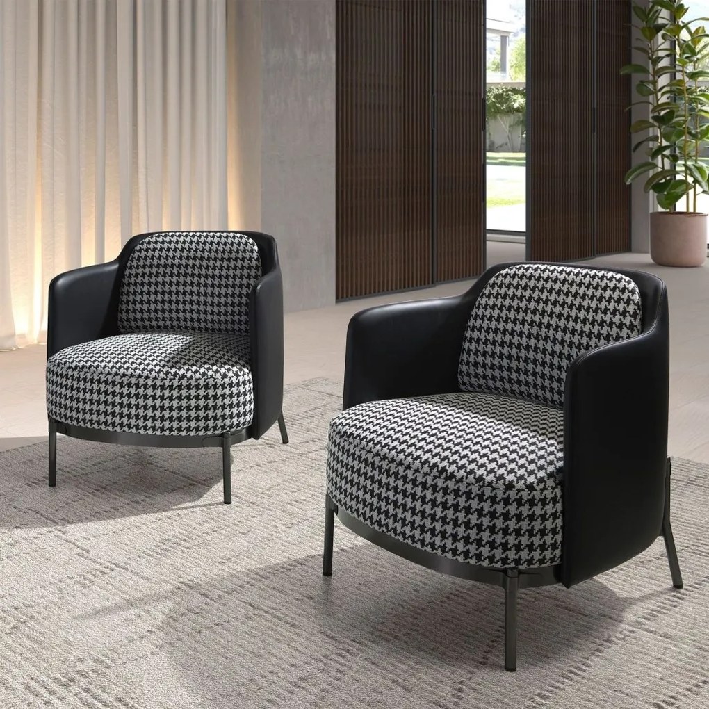 Fotoliu elegant design italian White and Black