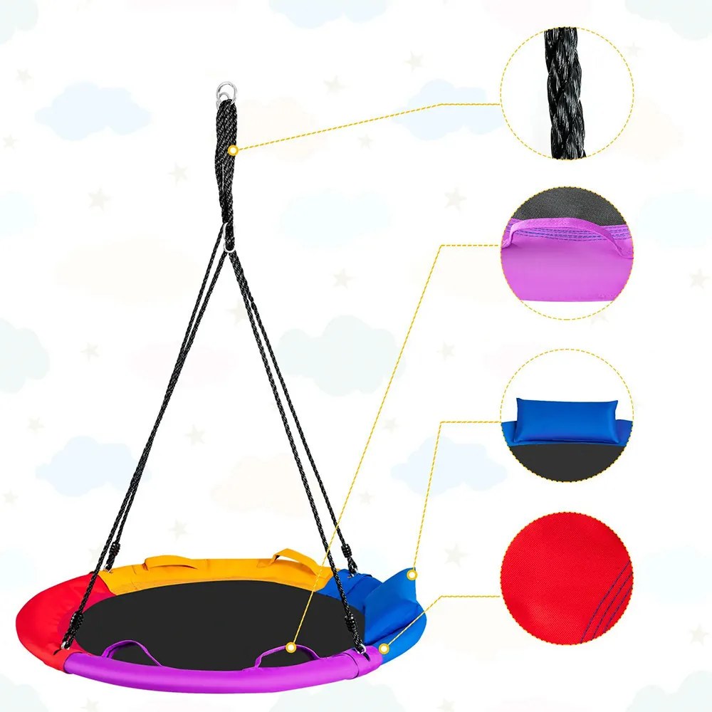 Leagăn tip cuib cu pernă și mânere, 100 cm