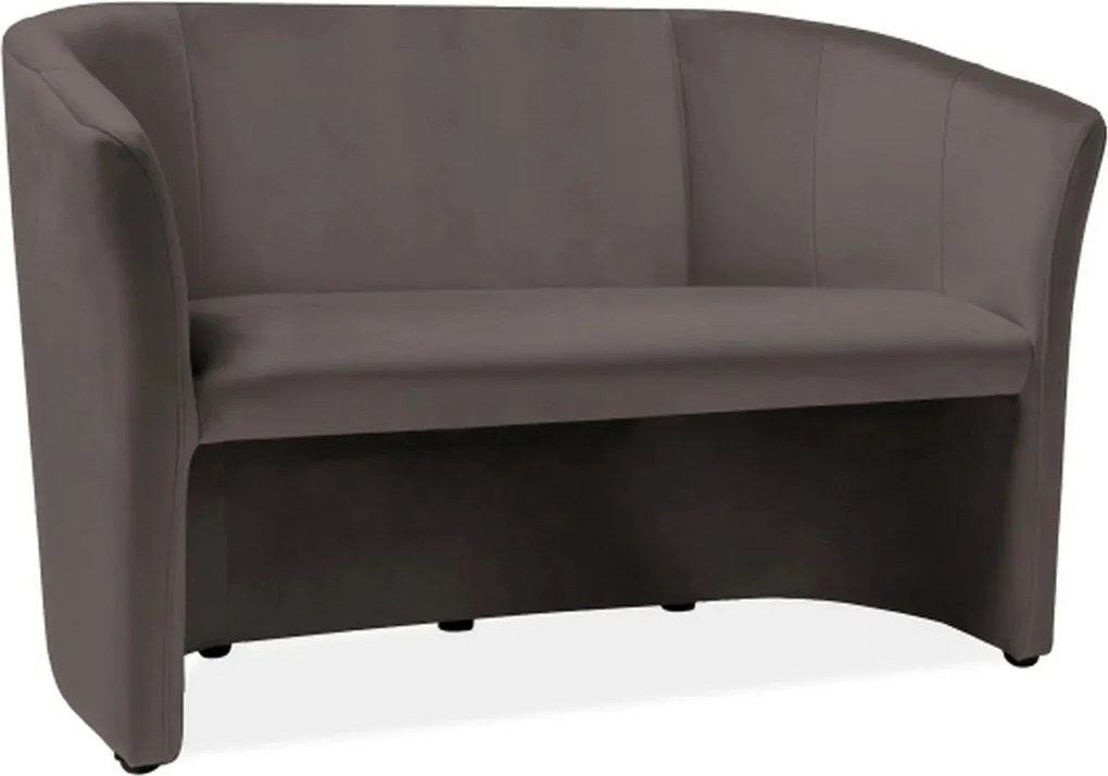 Canapea TM-2, stofa catifelata gri - Bluvel 14, 126x60x76 cm
