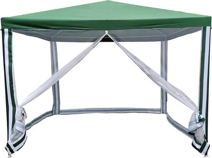 Pavilion de gradina Muhler G1015-NET, 300x300 cm, Plase laterale, Verde/Alb