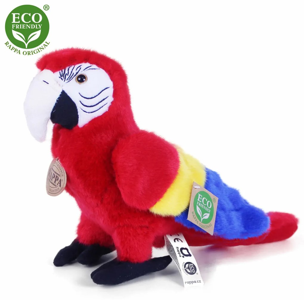 Papagal de pluș roșu Ara Arakanga 24 cm ECO-FRIENDLY