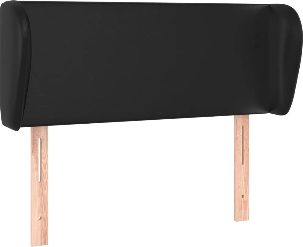 vidaXL Tăblie de pat cu aripioare negru 93x23x78/88 cm piele ecologică