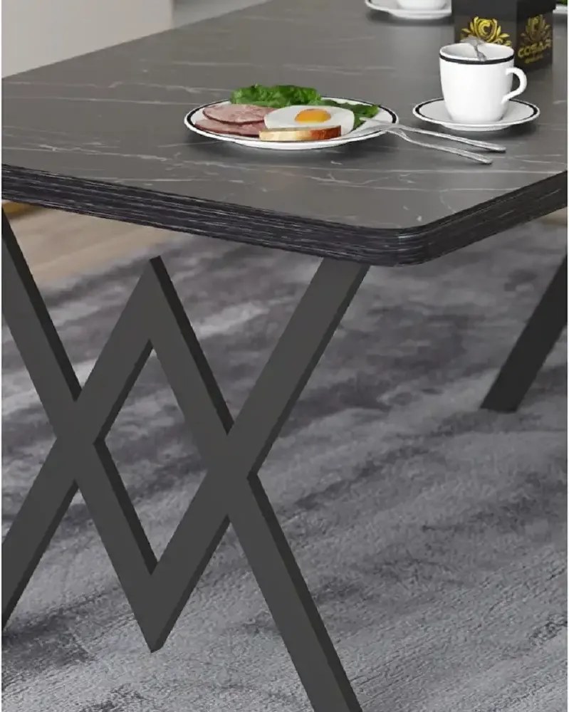 Masa bucatarie texturata, Negru, 110x70x75 cm, A0025