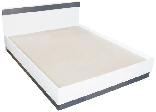Pat Verona pentru saltea 160x200 cm, Alb cu Gri