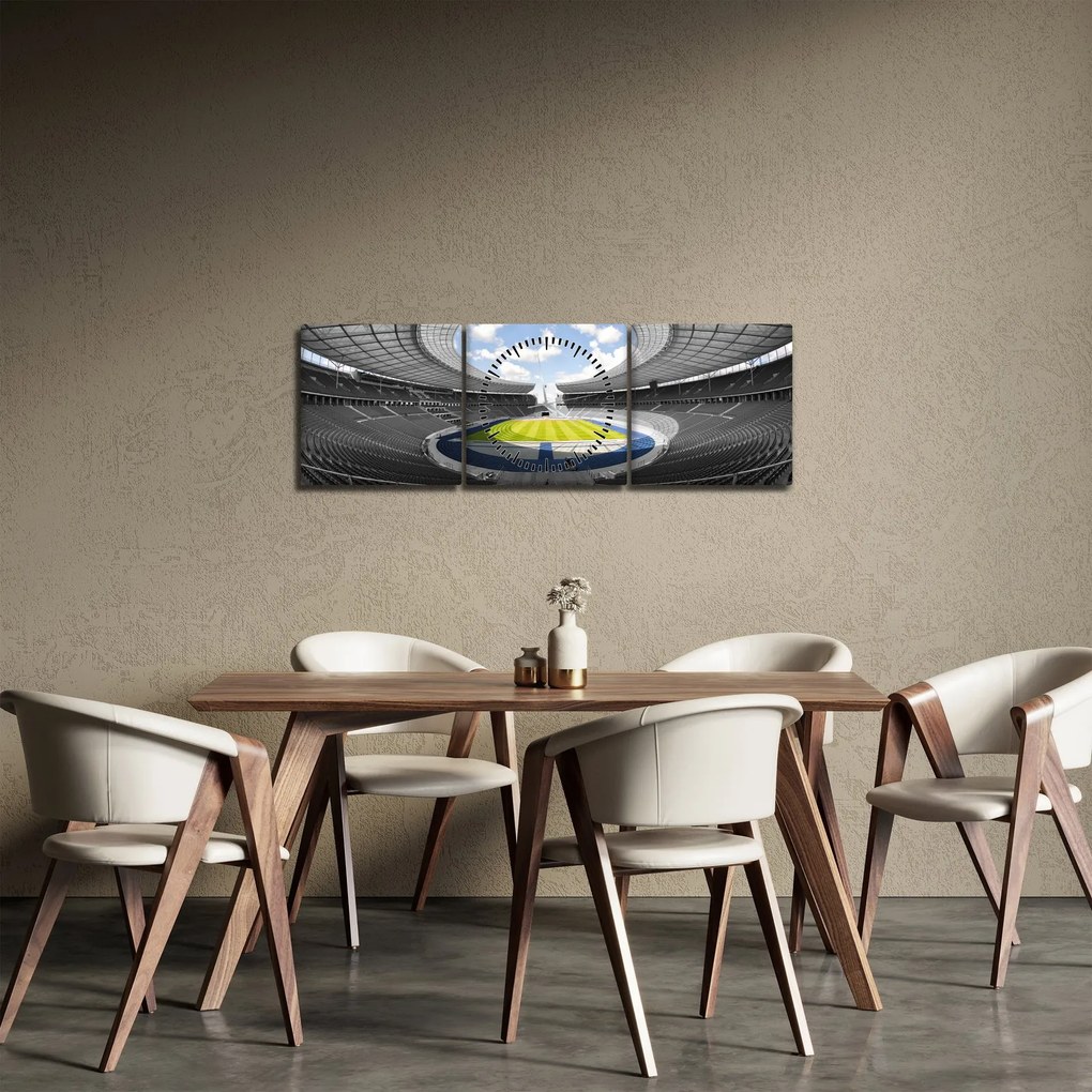 Tablou - stadionul de fodbal (cu ceas) (90x30 cm)