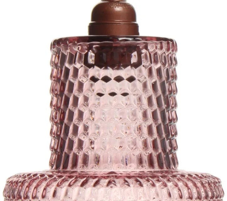 Lustra din sticla Mona roz, un bec