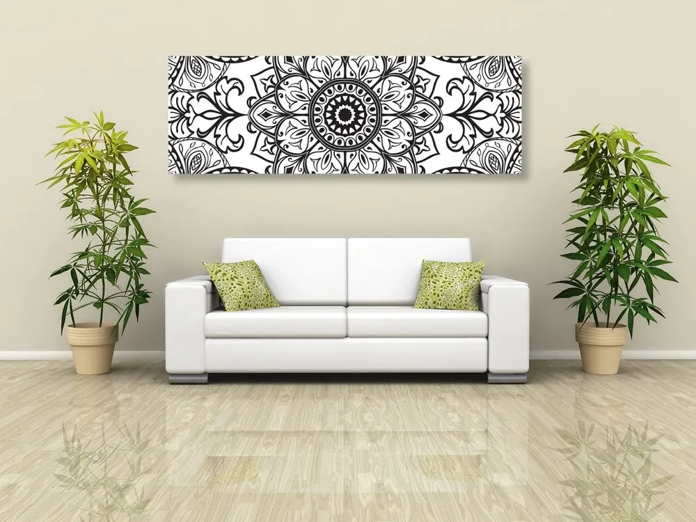 Tablou ornament alb-negru