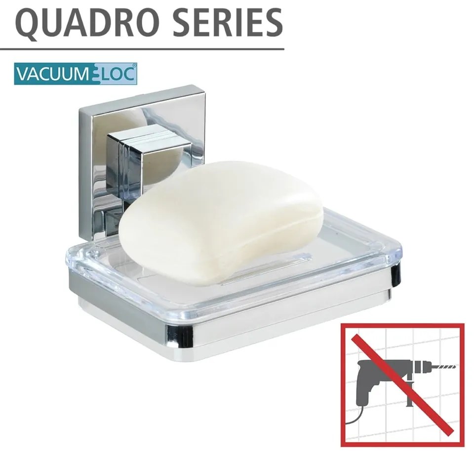 Săpunieră Wenko cu sistem de prindere Vacuum-Loc, 12 x 12 cm