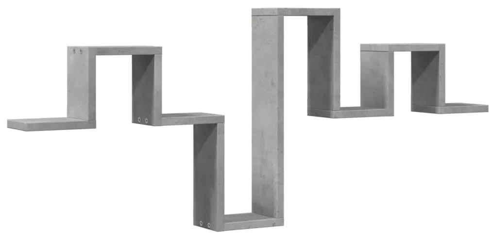 840726 vidaXL Raft de perete, gri beton, 104,5x10x43 cm , lemn prelucrat