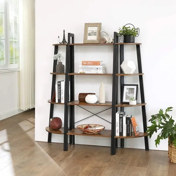 Bibliotecă NAVARO, maro/negru