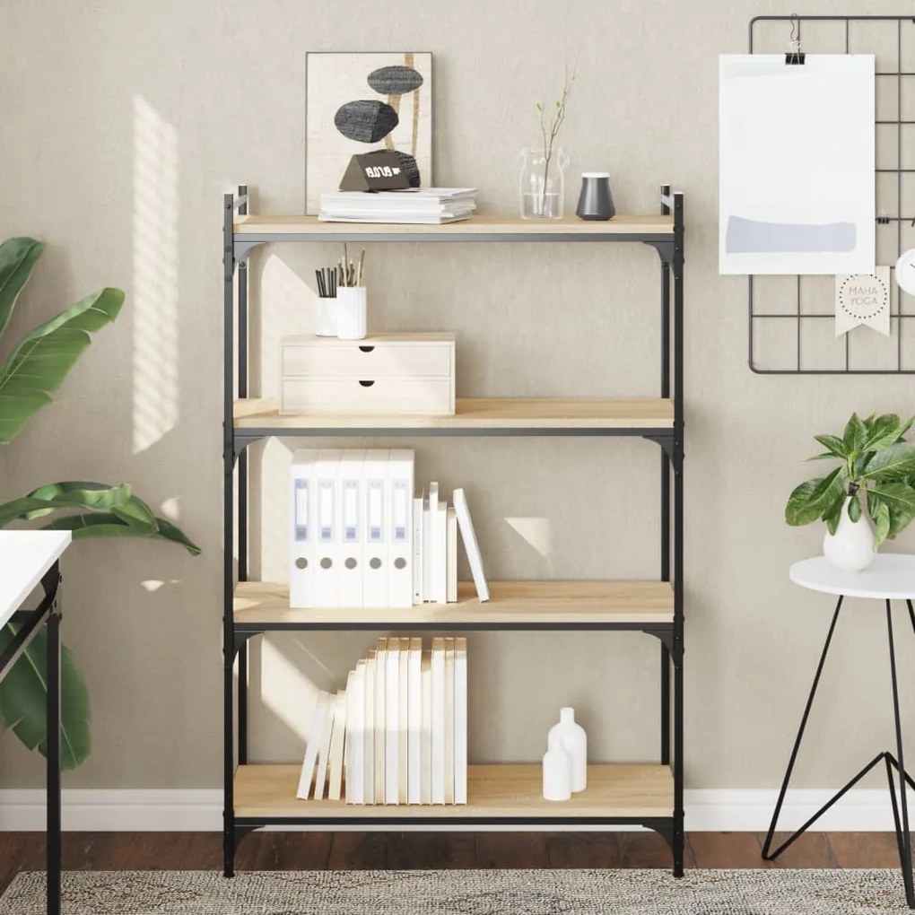 837673 vidaXL Bibliotecă 4 niveluri stejar sonoma 80x30x120 cm lemn prelucrat