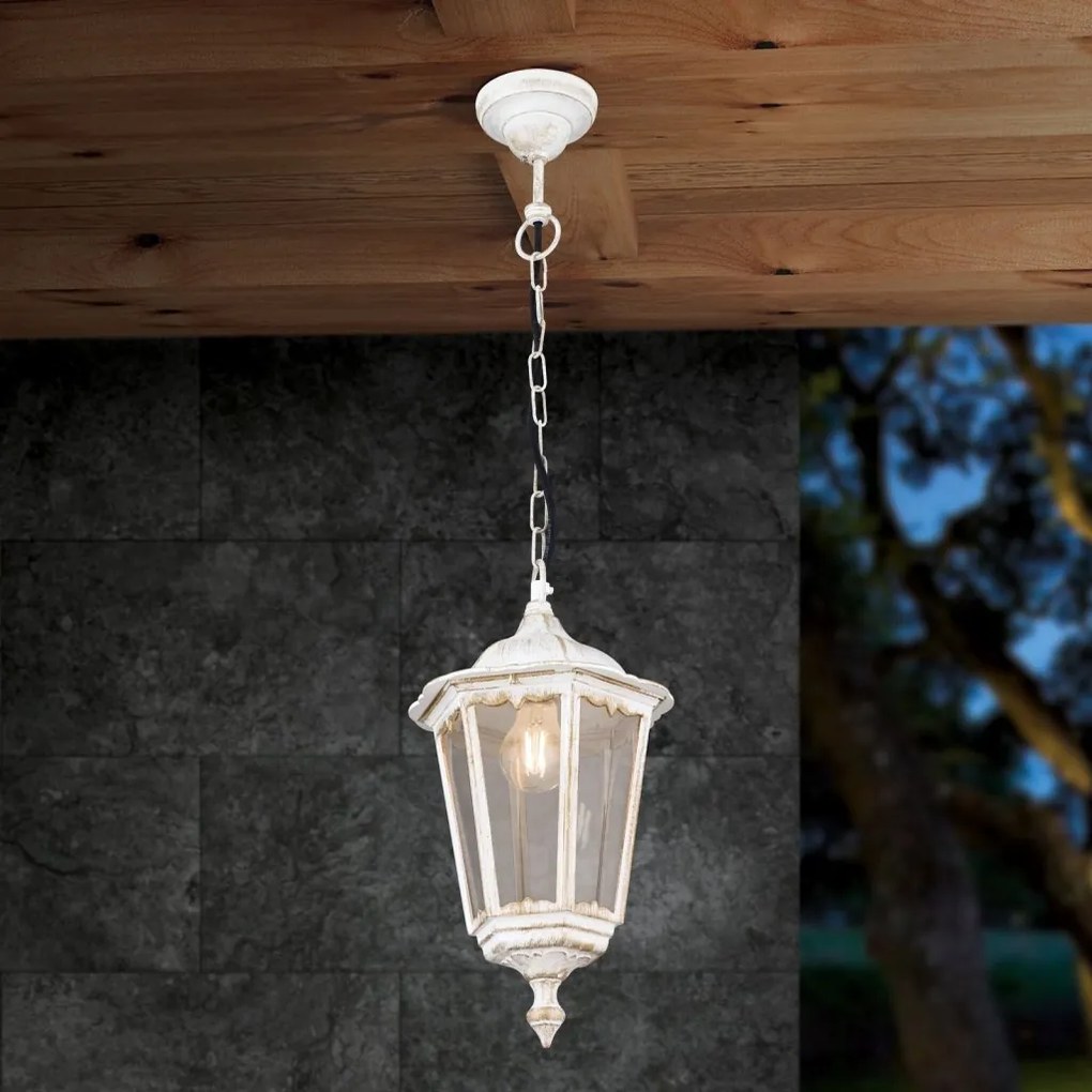 Pendul exterior stil clasic IP43 Puchberg AL 11K/82502 weiß-gold/rauch OR