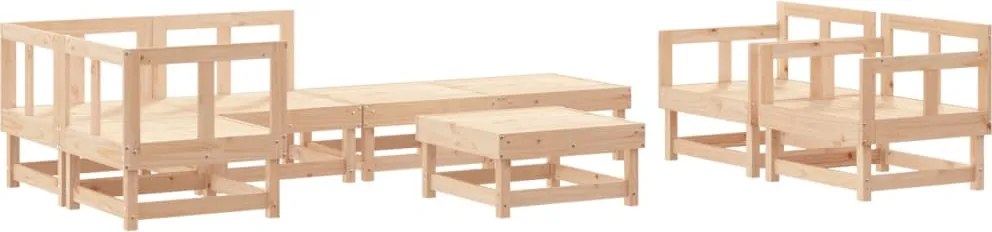 vidaXL Set mobilier de grădină din 8 piese, lemn masiv de pin