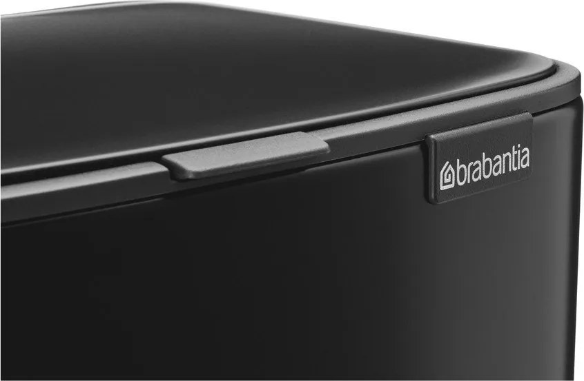 Coș de gunoi negru mat cu pedală din oțel 12 l Bo – Brabantia