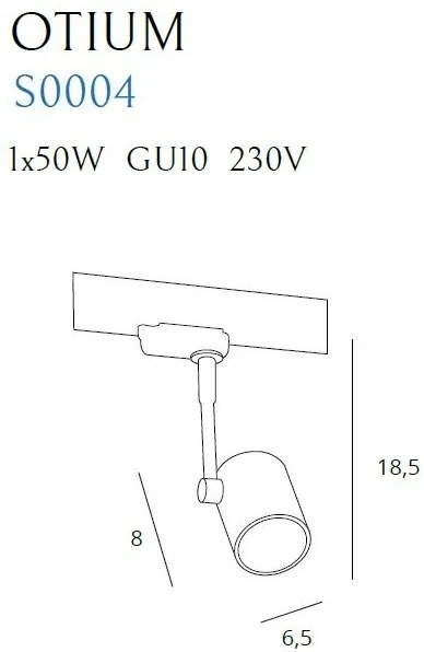 Spot directionabil pentru sina trifazata MAXLIGHT, OTIUM alb