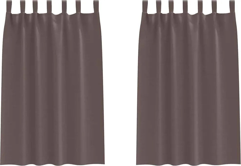 vidaXL Perdele Opaque cu Inel 2 pcs Maro închis 175 x 140 cm Poliester