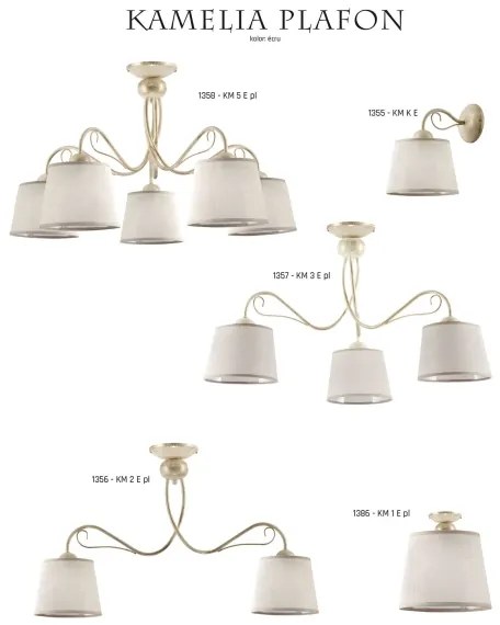 Plafonieră Jupiter 1357 KM 3 PE KAMELIA 3xE27/60W/230V