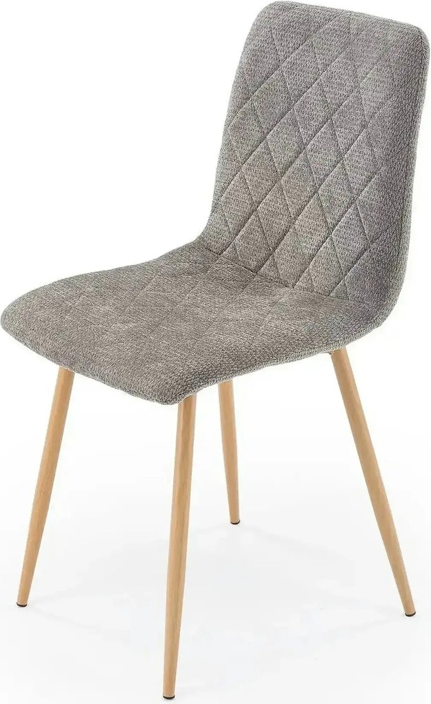 Scaun K525, gri/stejar, stofa/metal, 45x55x89 cm