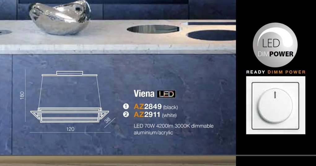 Lustra LED dimabila design modern VIENA black